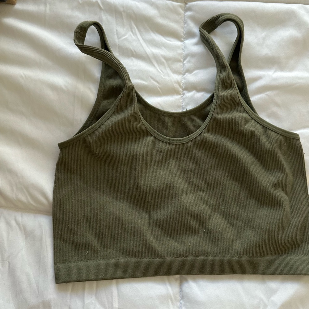 Bozzolo Sage Ribbed Tank Top